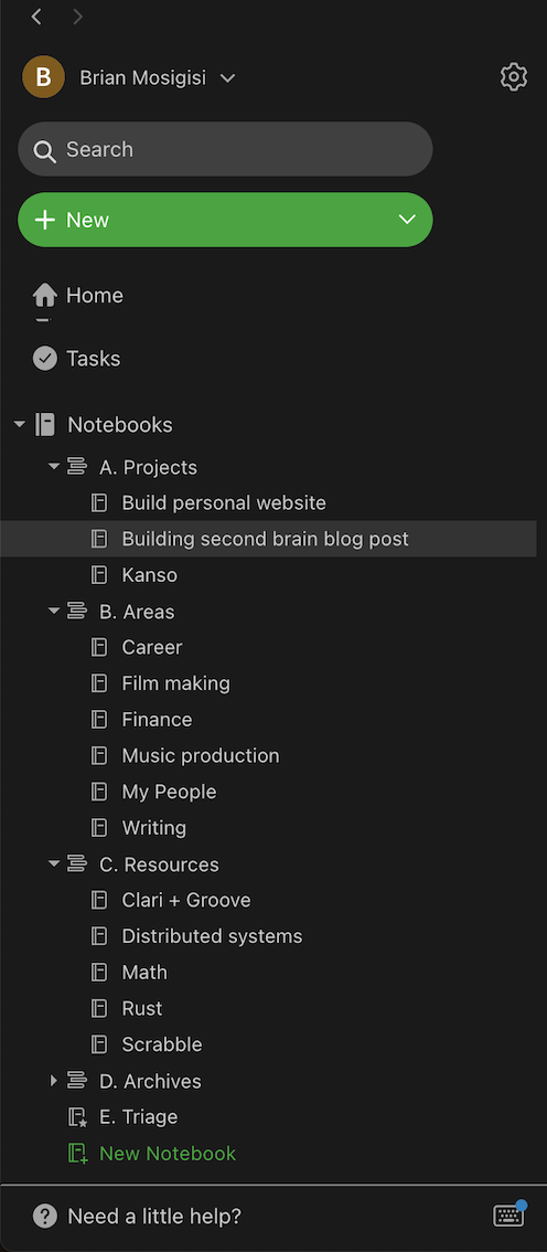 Evernote-sidebar